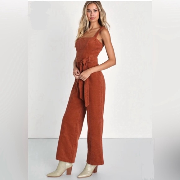 Lulus Pants - Lulu's Burnt Orange Jumpsuit